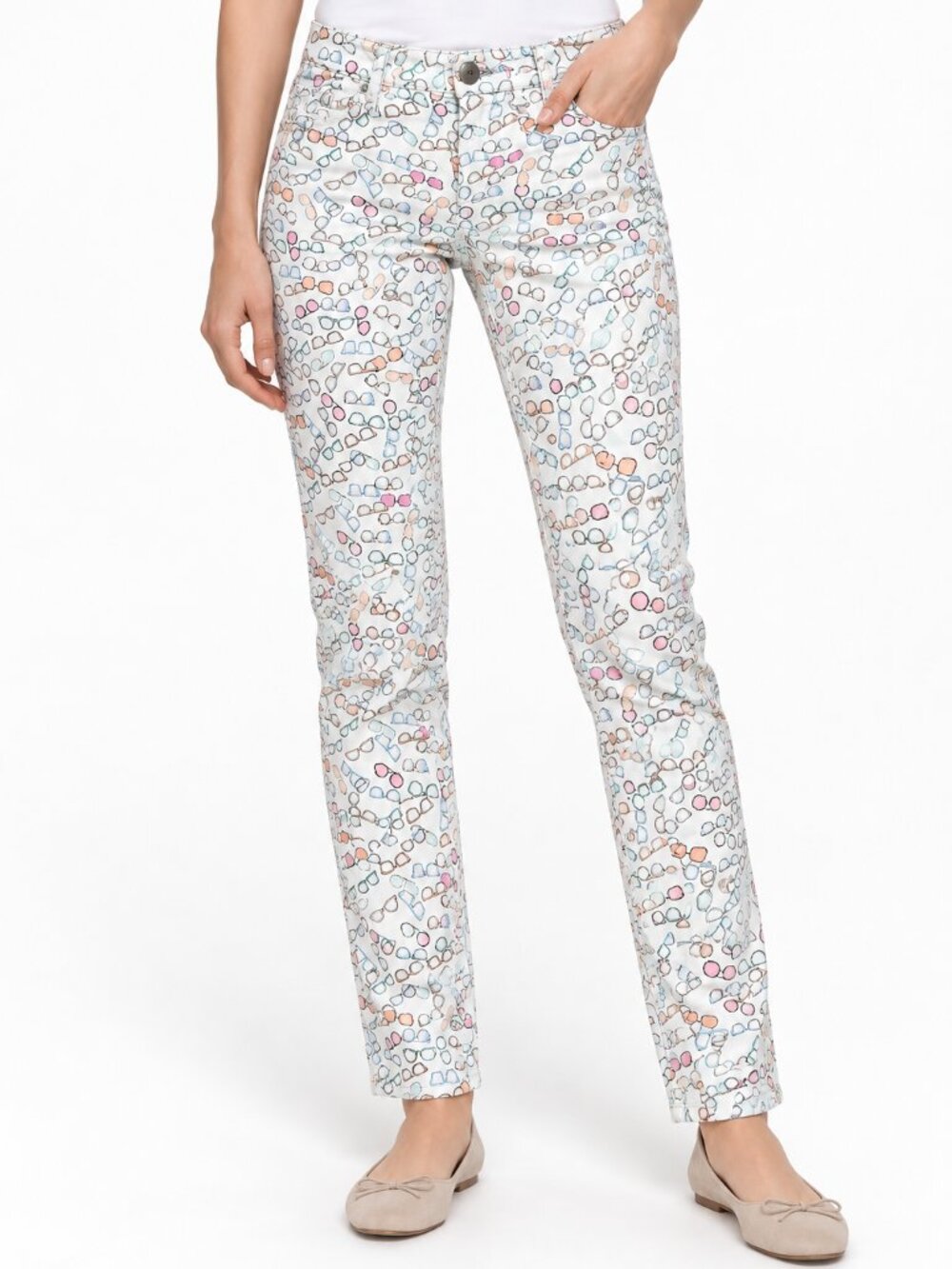 Marc Cain Eyeglasses Print Slim Jeans Size N1 US 2